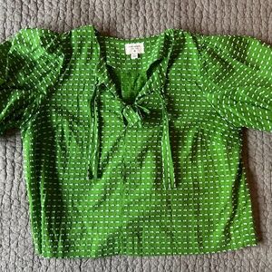 EUC Kate Spade for Target Womens Textured Puff Short Sleeve Blouse